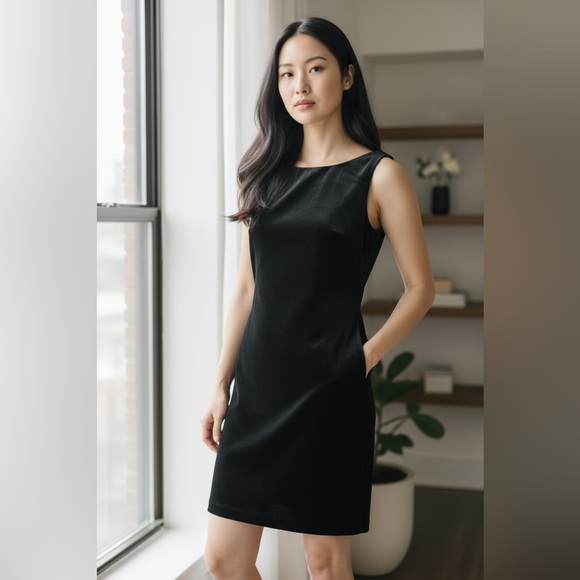 Love by Theia Crew Neck Velvet Fabric Open Back Dress Size 12 Zip Back Closure - Picture 2 of 15